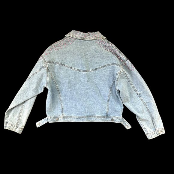 Blue B Pink Studded Denim Jacket - Picture 2 of 9